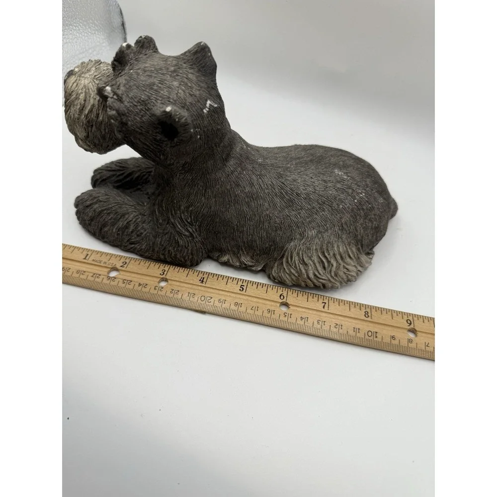 Vtg Sandicast Schnauzer Dog Statue 4.5in 1981 Sandra Brue Signed 3lb #145‎
